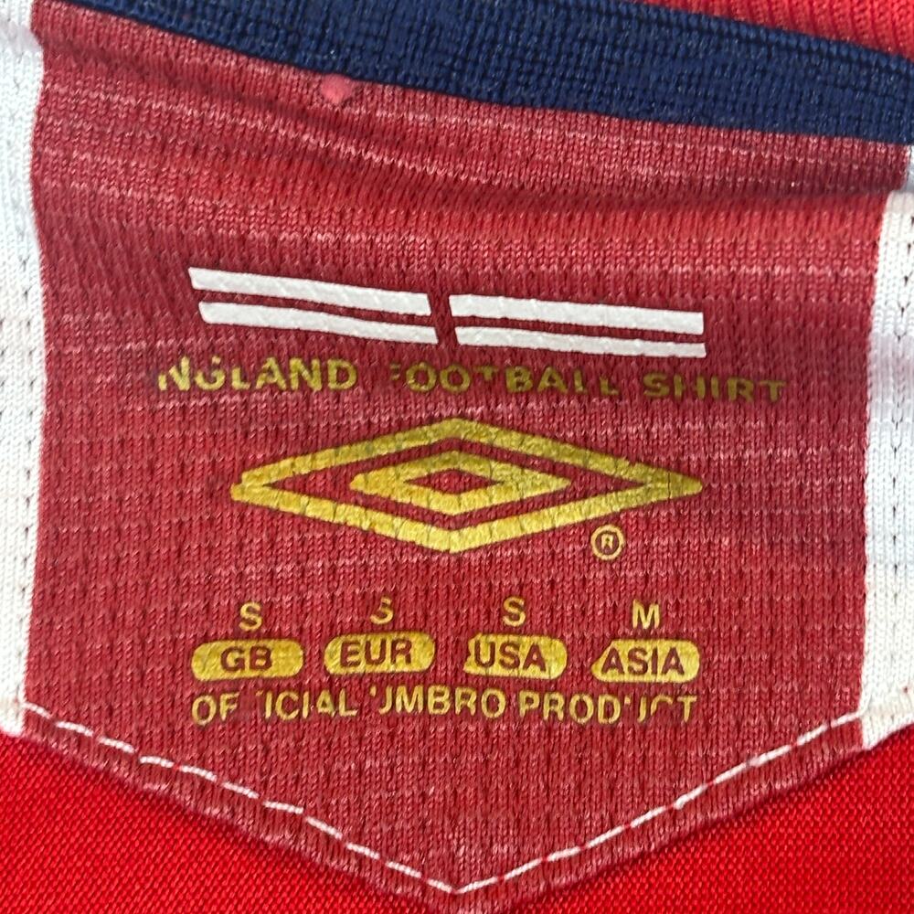 England 2006-2008 Away Football T Shirt Small Red Umbro #8 Frank Lampard - Picture 11 of 15